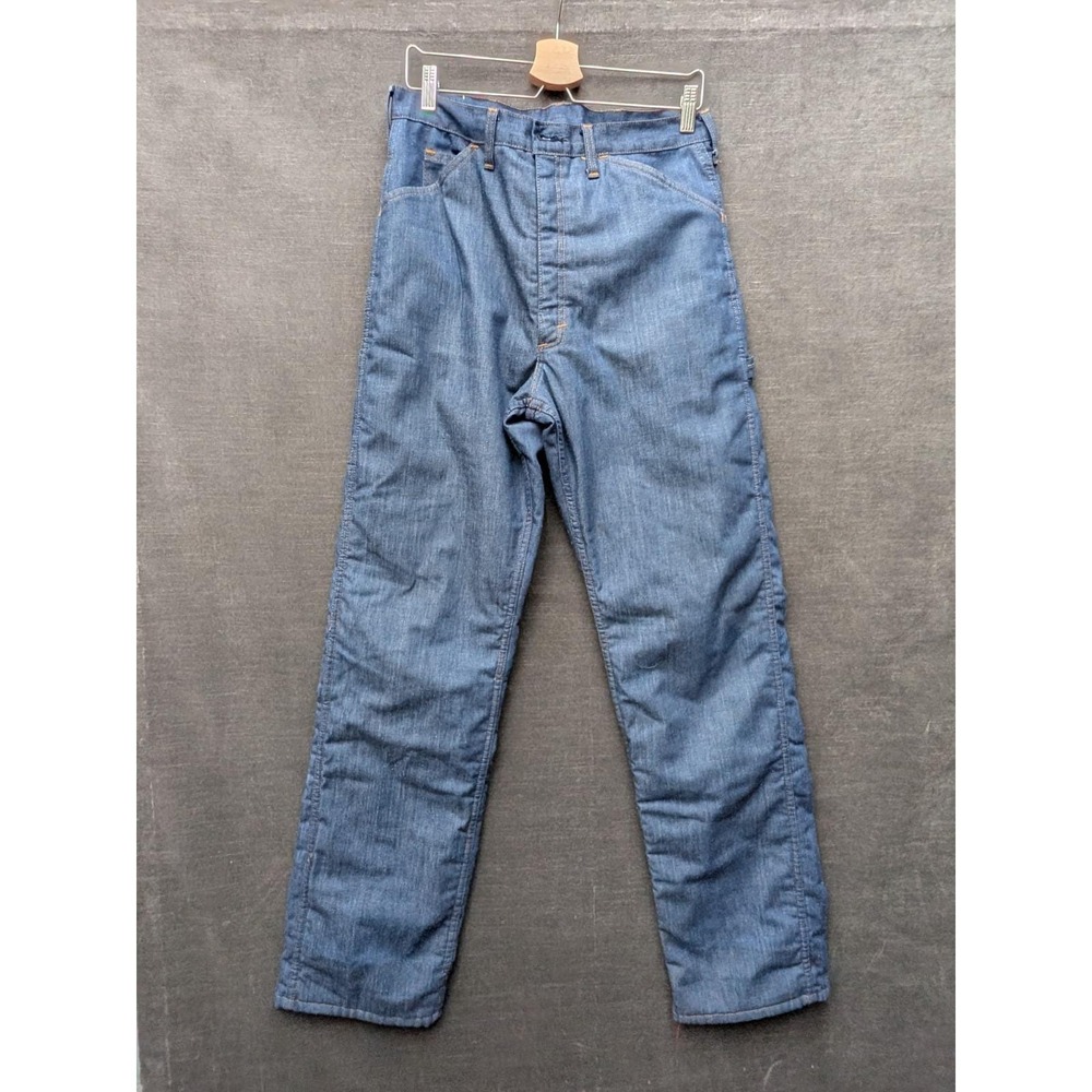 Vintage Big Smith Mens Carpenter Jeans Quilt Lined Straight Leg Men's Size 30x35